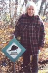 Hope Sawyer Buyukmihci and the beaver crossing sign, Unexpected Wildlife Refuge photo