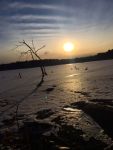 Main pond with layer of ice at sunset, Unexpected Wildlife Refuge photo